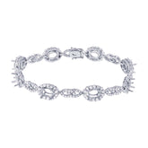 4.47ct 18k White Gold Diamond Semi-mount Bracelet